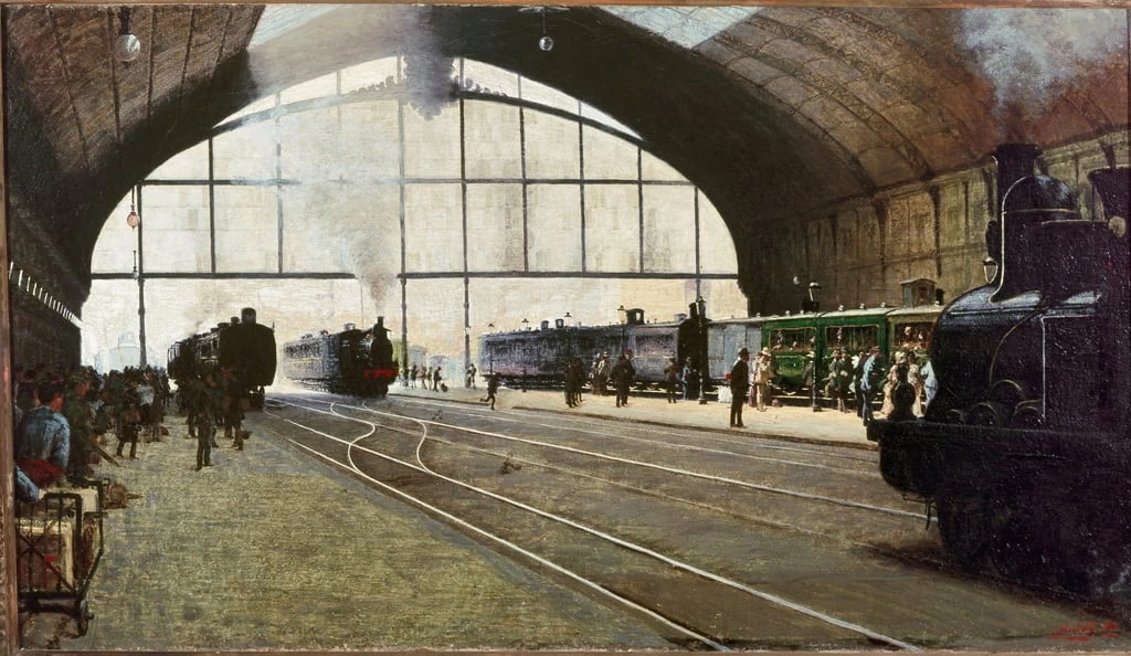 La stazione centrale di milano nel 1889 - Civica Galleria d'Arte Moderna, Milano